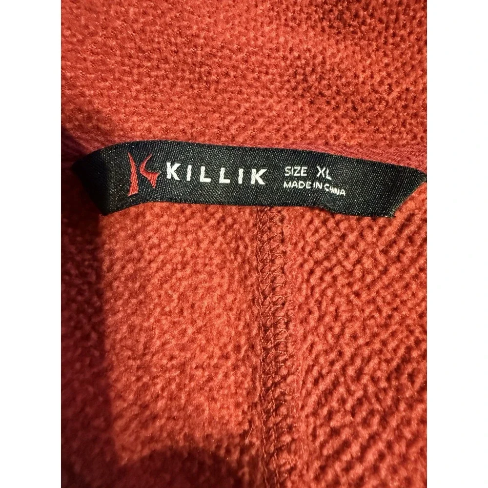 Killik Sweater Men's XL Red Waffle Knit 1/4 Zip Pullover Stretch Hunting